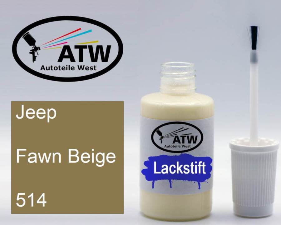 Jeep, Fawn Beige, 514: 20ml Lackstift, von ATW Autoteile West.